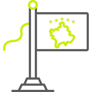 Eğilim biçimi izole edilmiş arkaplanda bayrak simgesi