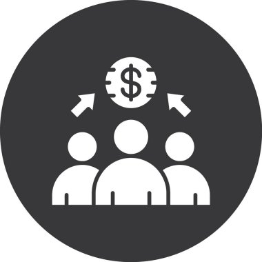 para yönetimi yuvarlanmış vektör simgesi