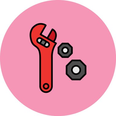 İngiliz anahtarı simgesi vektör illüstrasyonu