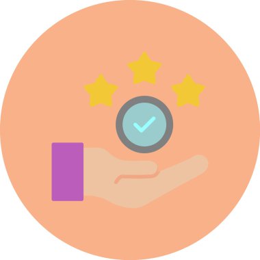 Üzerinde işaret olan bir yıldızı tutan el..