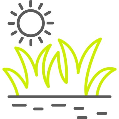 çimen doğa ekolojisi simgesi ana hatları biçiminde