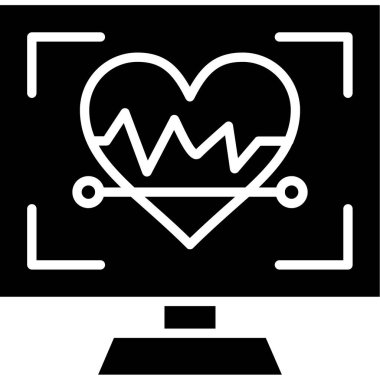 Kalp ikonu vektör illüstrasyonu