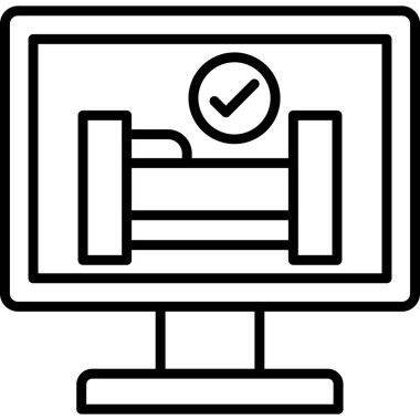 Bilgisayar ekran simgesini ana hat biçiminde izleName