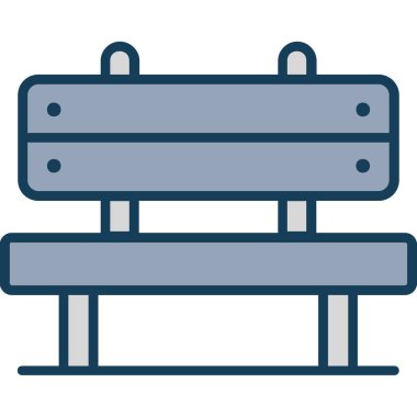 mobilya yassı simgesi, vektör illüstrasyonu