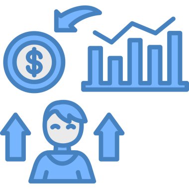 Yatırım sektörü simgesi, basit illüstrasyon tasarımı