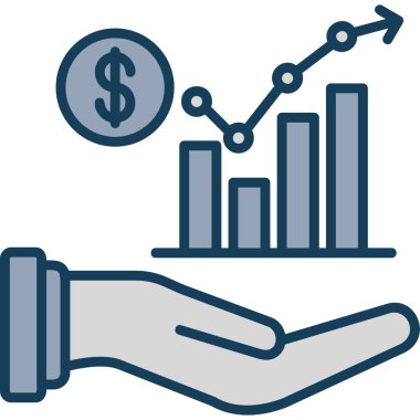 İş ve finans ikonu. vektör illüstrasyonu