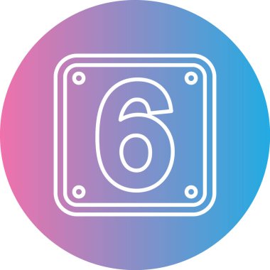 6 numaralı simge, modern tasarım illüstrasyonu