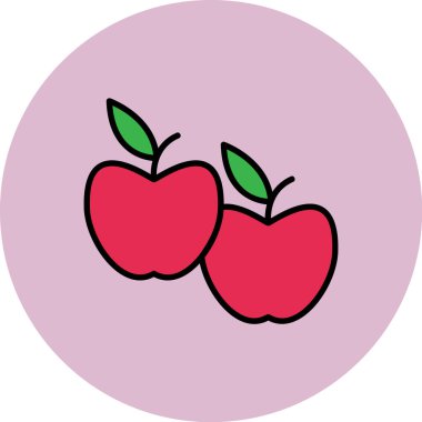 Elma. Web simgesi vektör illüstrasyonu