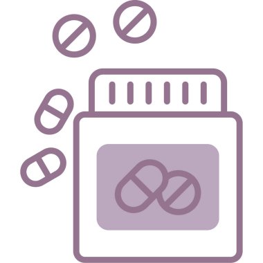 Uyuşturucu ve hap ikonu, vektör illüstrasyonu, uyuşturucu