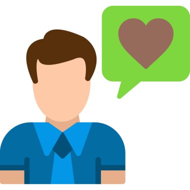 Kalbi olan adam sohbet baloncuğu