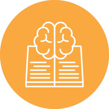 Beyin. Web simgesi basit illüstrasyon