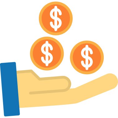 Dolar para simgesi düz stil para