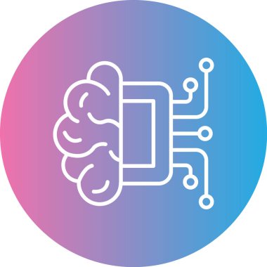 Beyin. Web simgesi basit illüstrasyon