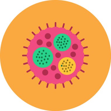 Coronavirus covid 19 simgesi, düz stil tasarımı