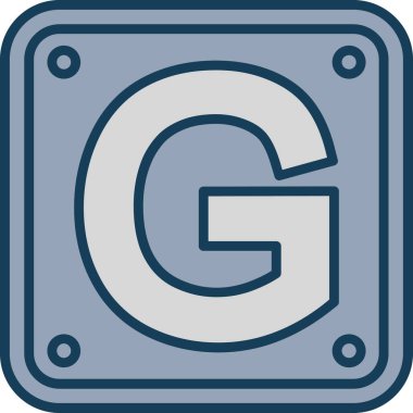 doldurulmuş alfabe harfi g simgesi - taslak biçimi