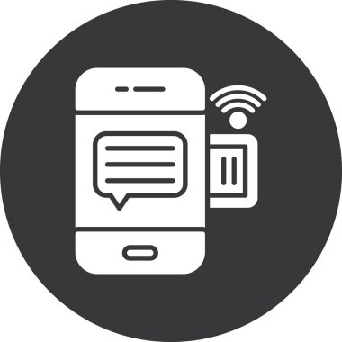 Düz stil izole edilmiş arka planda sohbet iletişim simgesi.