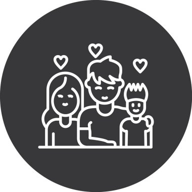 Aşık çift ikon vektör illüstrasyonu