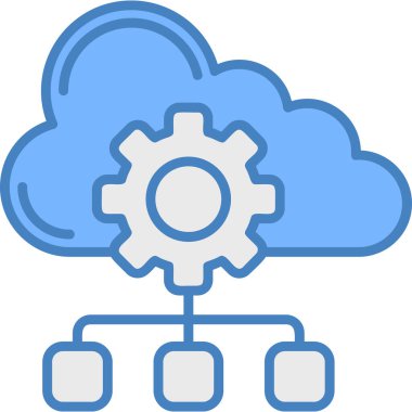 Bulut Ayarları ikon vektör illüstrasyonu