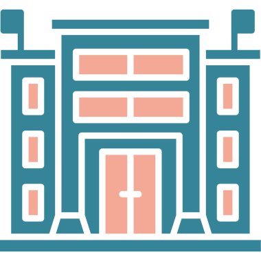 Bina. Web simgesi basit illüstrasyon