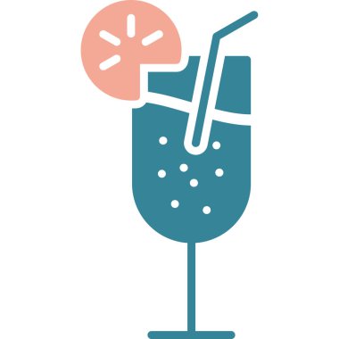 Kokteyl ikonu, basit vektör illüstrasyonu