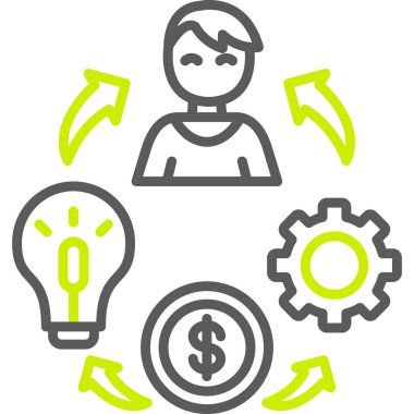 finansal fikir düz simgesi