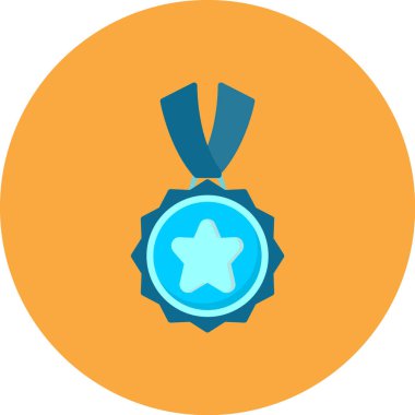 Madalya düz simgesi, vektör, illüstrasyon