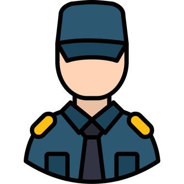 Memur bey. Web simgesi basit illüstrasyon