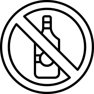 alkollü içecek simgesi ana hatlarıyla