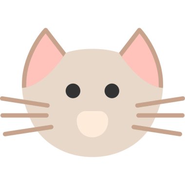 şirin kedi yüz simgesi vektörü