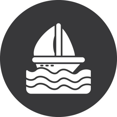 Deniz ikonu vektör illüstrasyonu