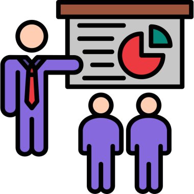 iş adamları sunum simgesi - taslak biçimi