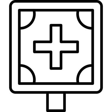 Hastane. Web simgesi basit illüstrasyon