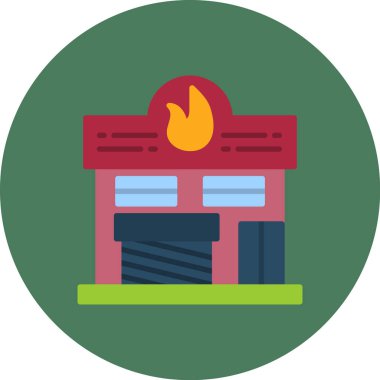 İtfaiye Merkezi, Her Kullanım İçin Basit Vektör Simgesi