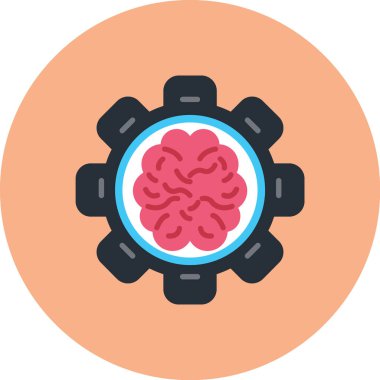 Beyin. Web simgesi basit illüstrasyon