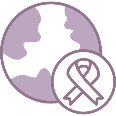 dünya kanseri gündüz çizgisi ve biçim ikonu tasarımı