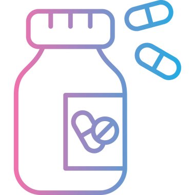 İlaç Şişe Simgesi Vektör Özeti Çizimi