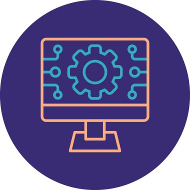 Bilgisayar. Web simgesi basit illüstrasyon