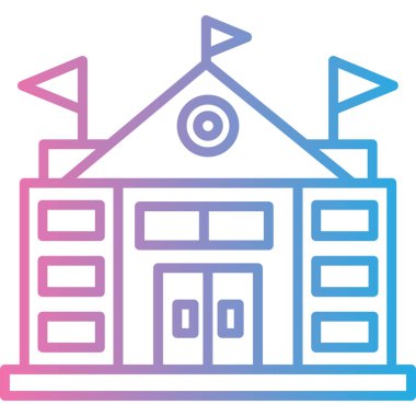 Okul. Web simgesi basit illüstrasyon