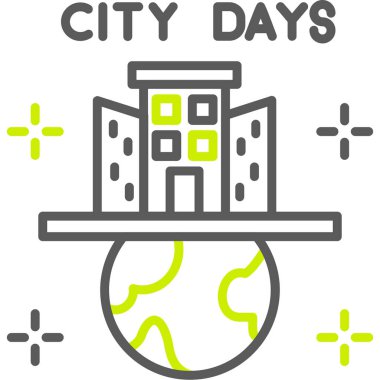 Beyaz arkaplanda düz stil şehir simgesi izole.