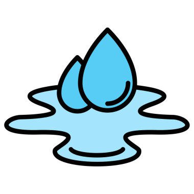 Su simgesi renk ana hatları vektörü