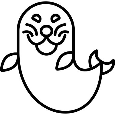 Hayvan deniz ikonu taslak biçiminde