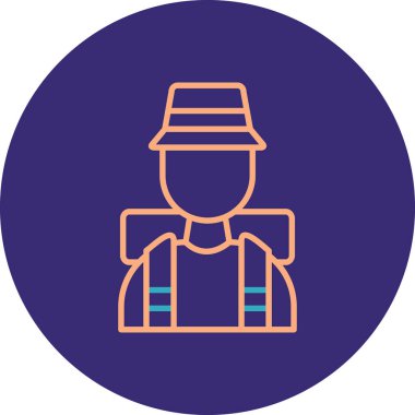 Sırt çantalı bir adamın vektör çizimi