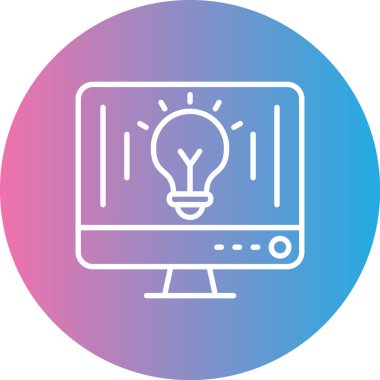 Ampul vektör çizimine sahip dizüstü bilgisayar