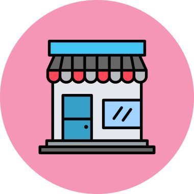 Dükkan. Web simgesi basit illüstrasyon