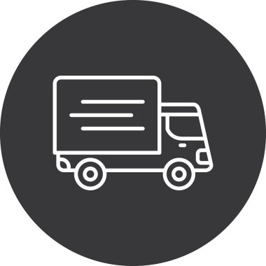 Teslimat kamyonu çizgisi simgesinin vektör çizimi