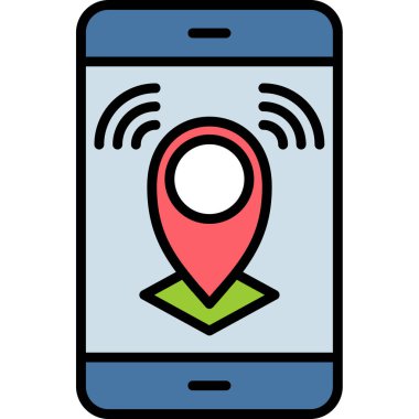 gps navigasyon GPS simgesi doldurulmuş dış hat biçimi