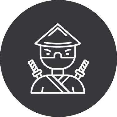 Ninja simgesi vektör illüstrasyonu