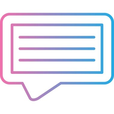 Sohbet kabarcık vektör satırı simgesi.