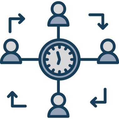 zaman yönetimi simgesi, vektör illüstrasyonu