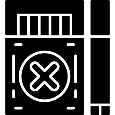 Sigara ikonu yok. Beyaz arkaplanda izole edilmiş web tasarımı için sigara içme vektörü simgesi yok